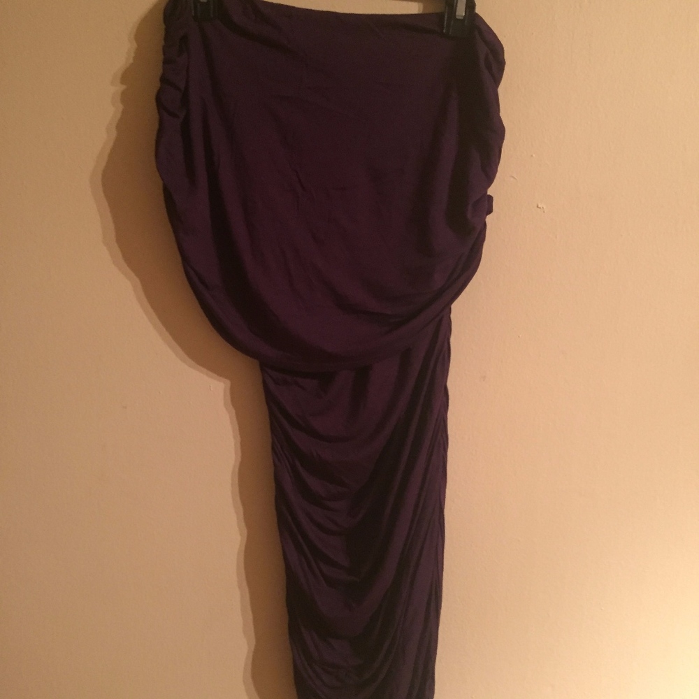 One shoulder ruche dress